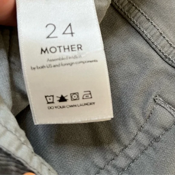 MOTHER Gray Corduroy Midi Skirt Frayed Raw Hem Size 24 - Picture 9 of 13